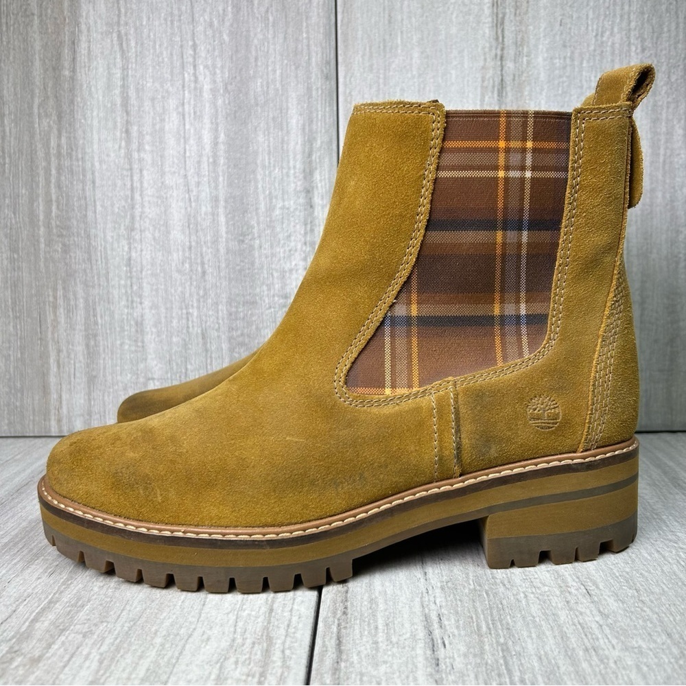 Timberland Courtmayeur Valley Chelsea Brown Suede Leather Boots Women’s Size 9.5 - Picture 2 of 10